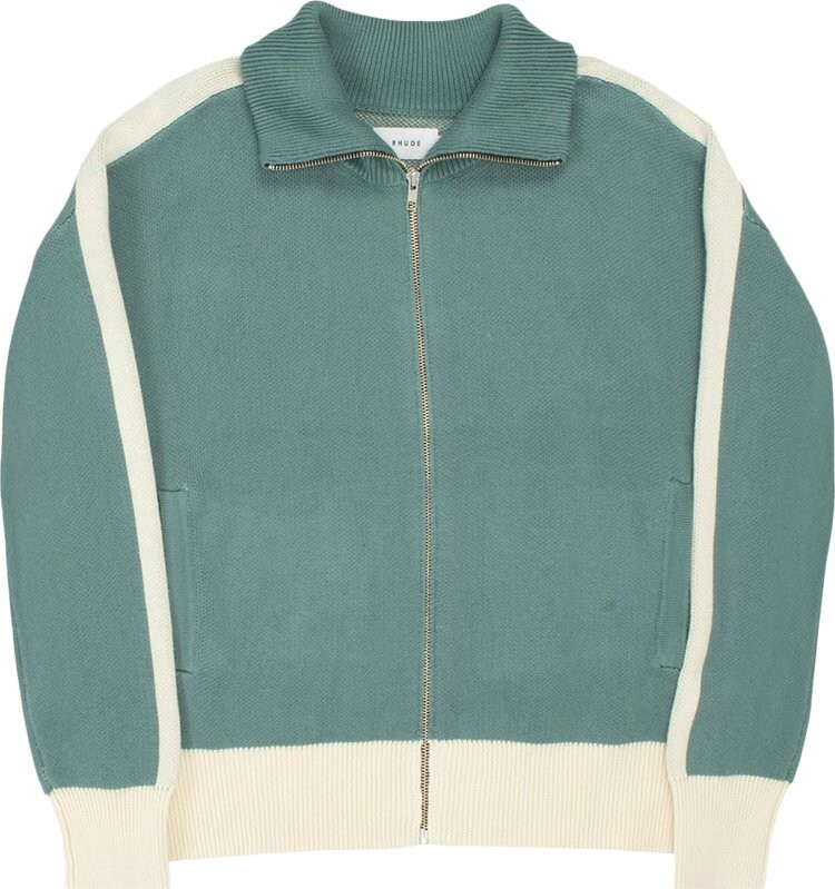 

Куртка Rhude RB Knit Track Jacket 'Ivory/Sage', белый
