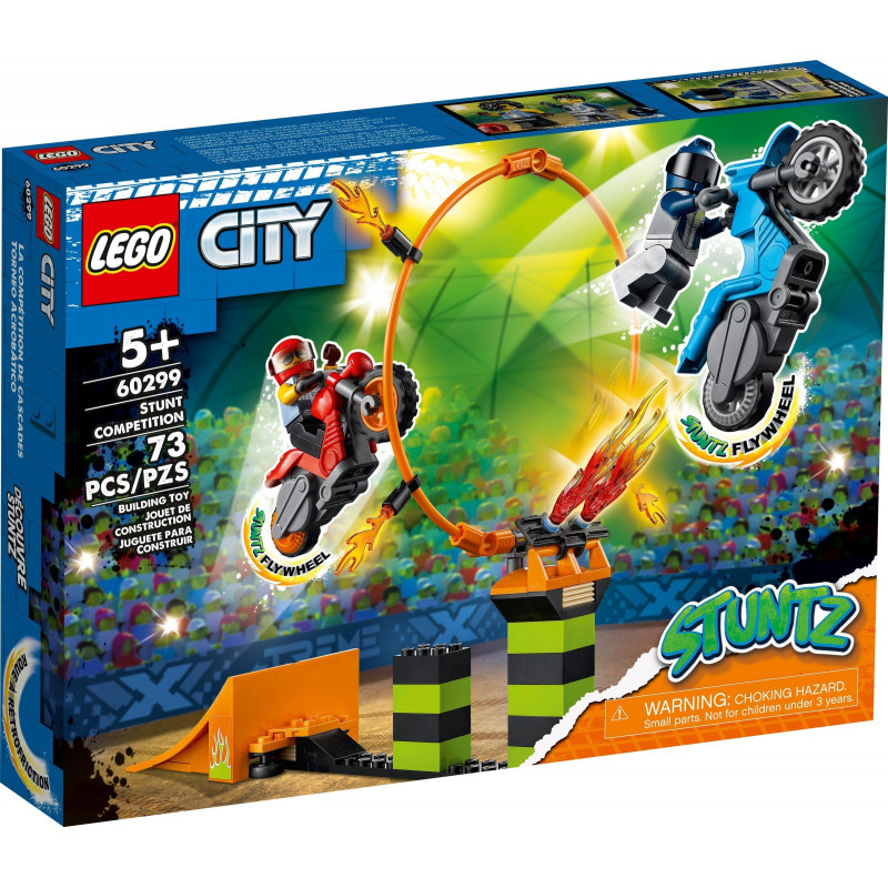 конструктор lego city 60357 трюковый грузовик и огненное кольцо 479 дет Конструктор LEGO City Stuntz 60299 Состязание трюков