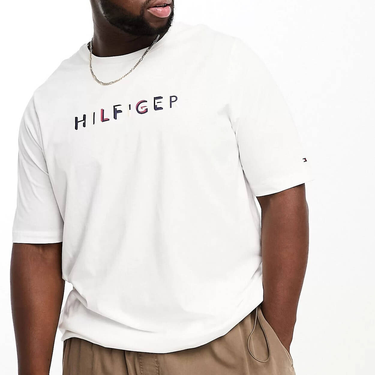 

Футболка с логотипом Tommy Hilfiger Big & Tall Monotpye, белый