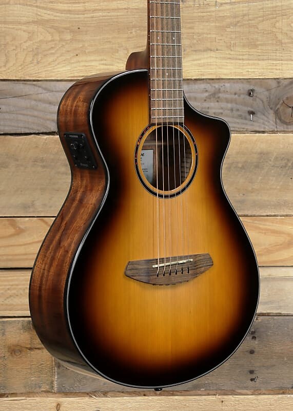 

Акустическая/электрическая гитара Breedlove Discovery S Companion Edgeburst CE Красный кедр/африканское красное дерево "Floor Model Demo"