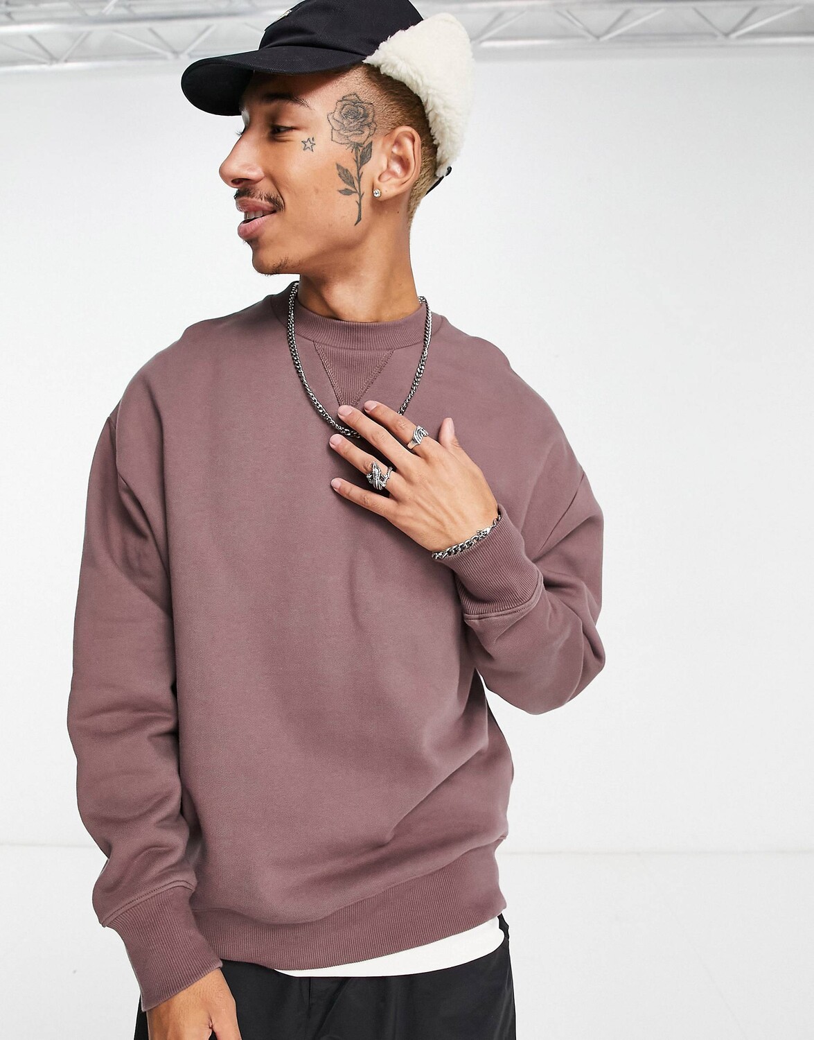 

Коричневая плотная толстовка оверсайз ASOS DESIGN, Коричневый