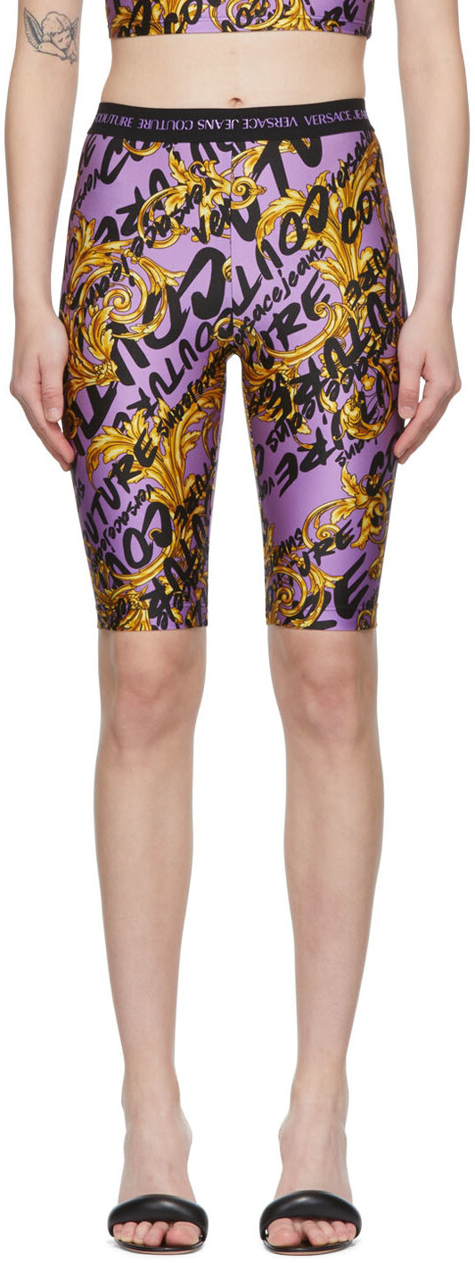 

Пурпурные нейлоновые шорты Versace Jeans Couture