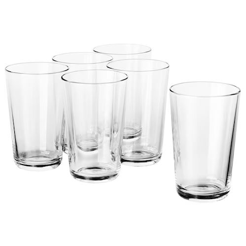 Набор стаканов 6 штук 450 мл Ikea, прозрачный цена и фото