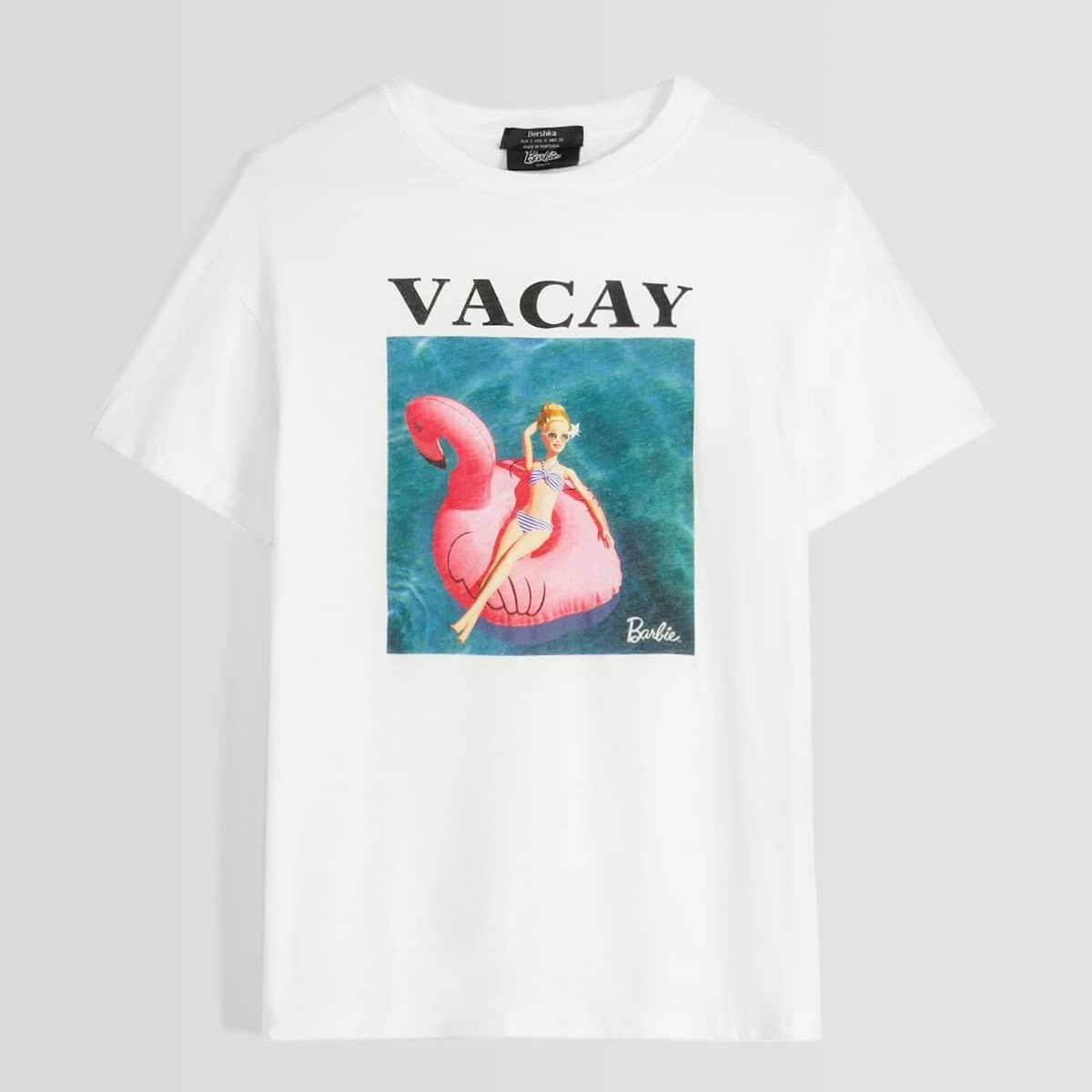 

Футболка Bershka Barbie Print Vacay, белый