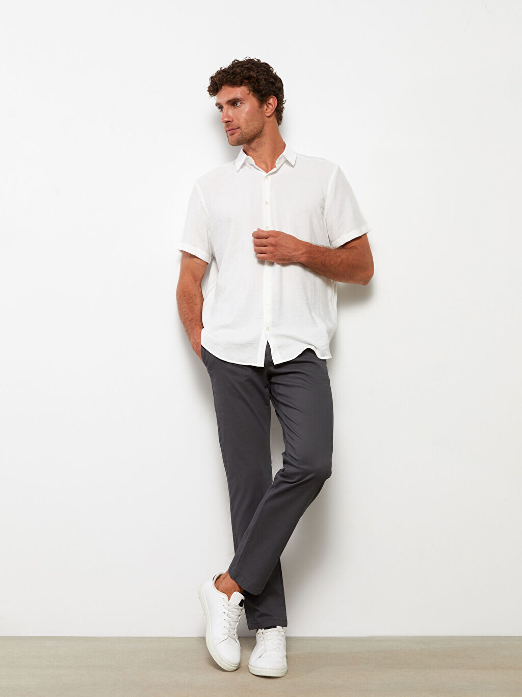 

Мужские брюки чинос Slim Fit из габардина LCWAIKIKI Classic, Серый