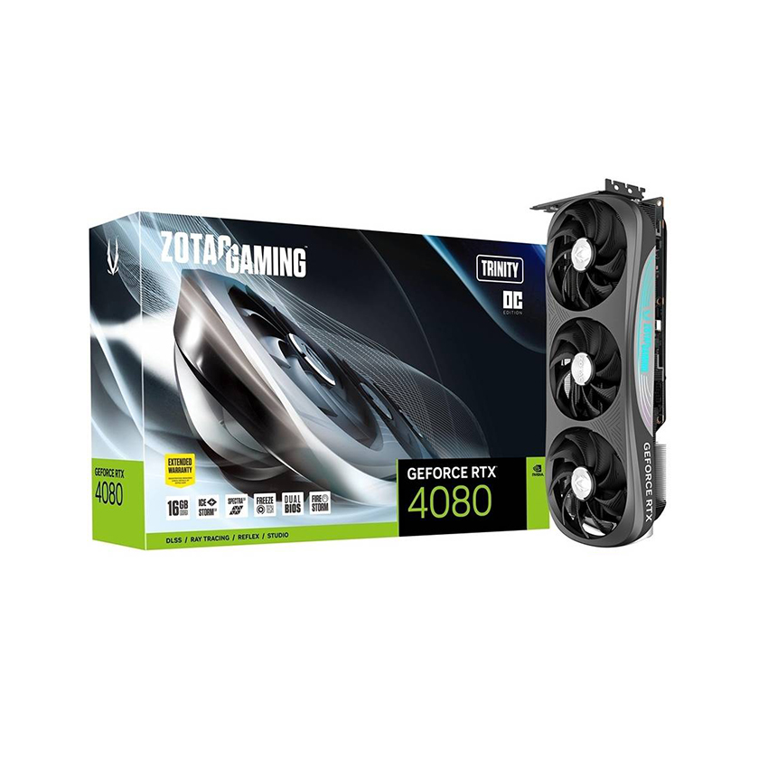 цена Видеокарта ZOTAC GAMING GeForce RTX 4080 Trinity OC, 16 ГБ
