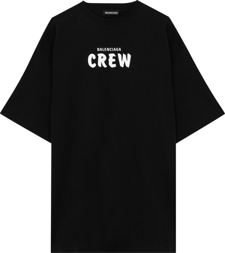 Футболка Balenciaga Crew Logo Tee 'Black/White', черный