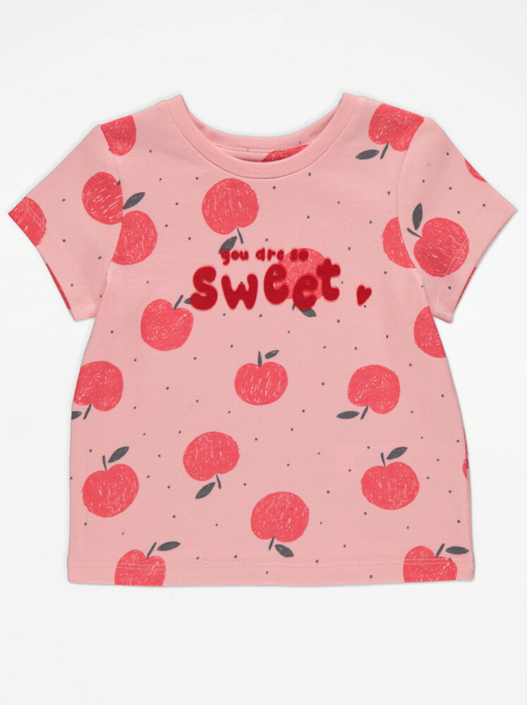 

Розовая футболка с принтом Apple Sweet Slogan George., розовый