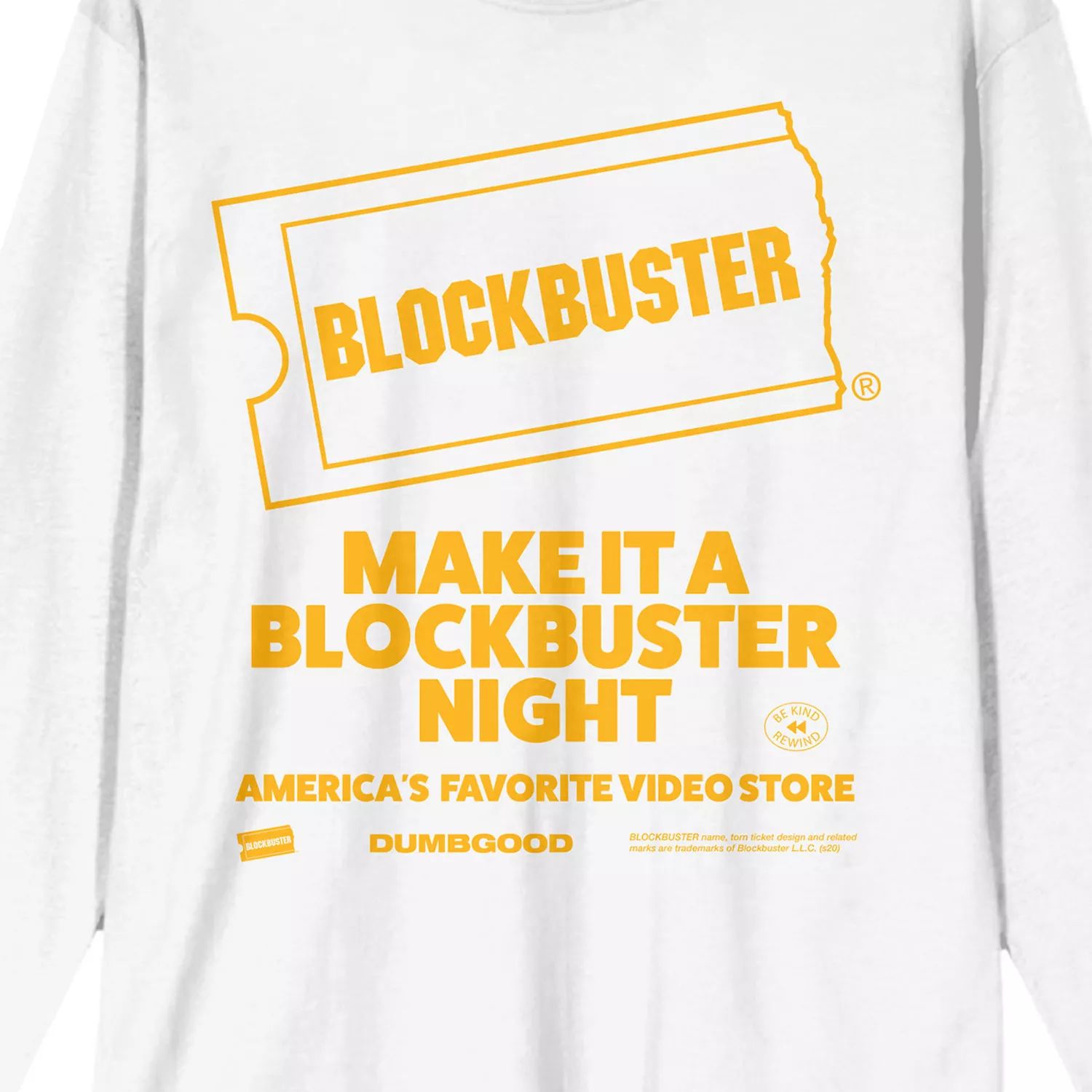 Мужская футболка с длинными рукавами и рисунком Blockbuster Make It a Blockbuster Night Licensed Character