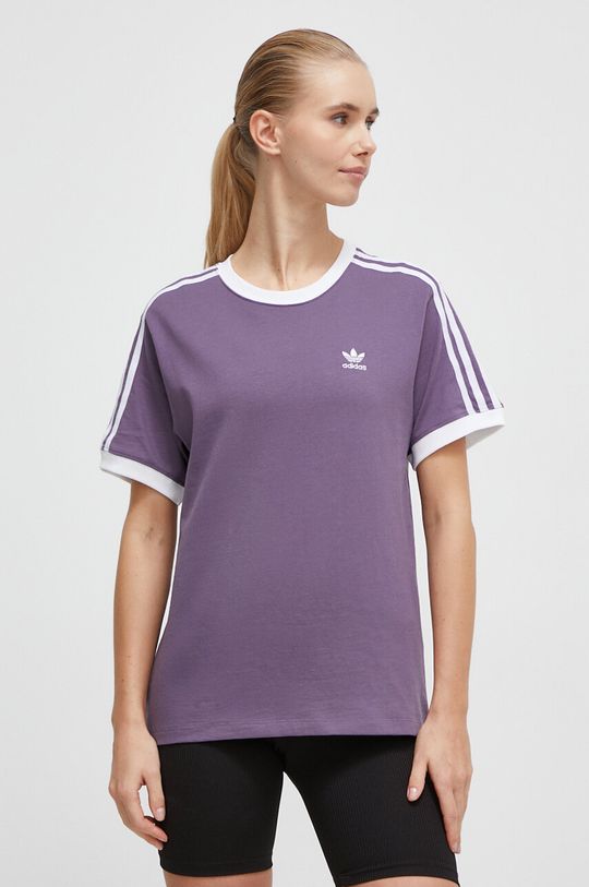 цена Хлопковая футболка adidas Originals, фиолетовый