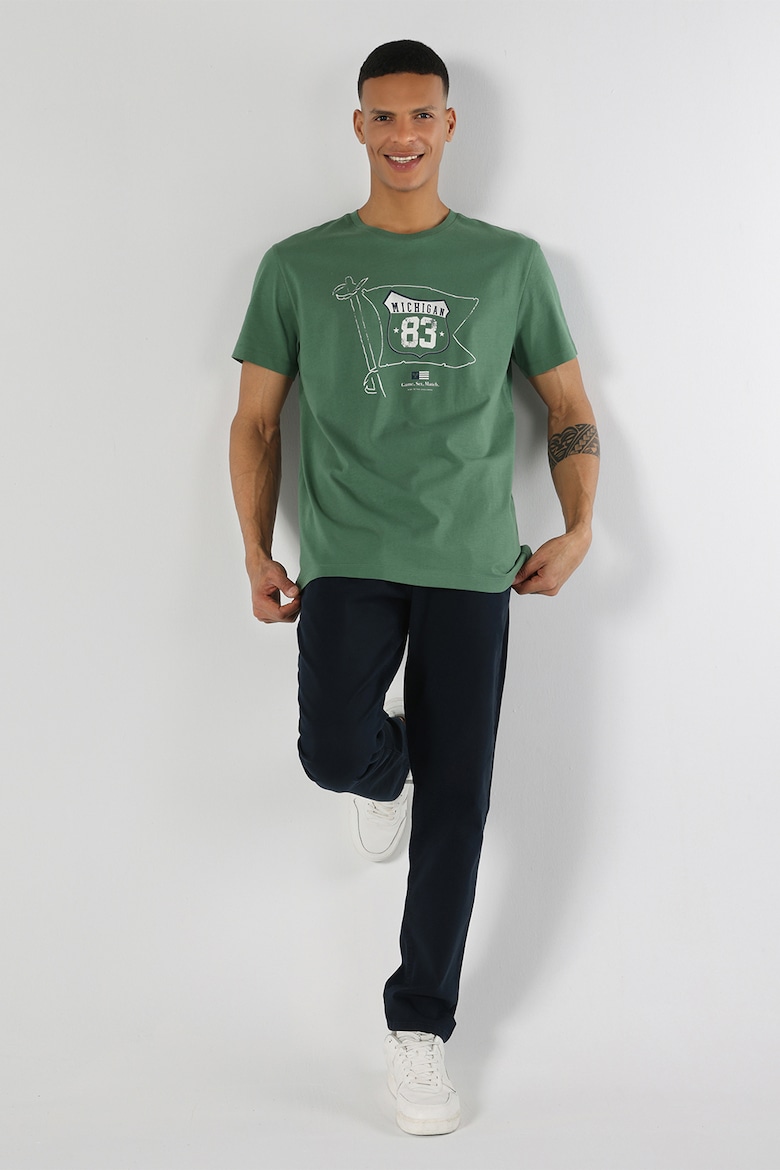 Хлопковая футболка свободного кроя Colin'S, зеленый