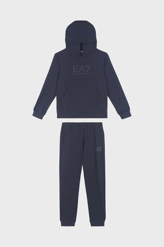 

Детский спортивный костюм из хлопка EA7 Emporio Armani, темно-синий