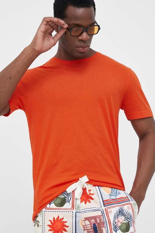 

Хлопковая футболка United Colors of Benetton, оранжевый