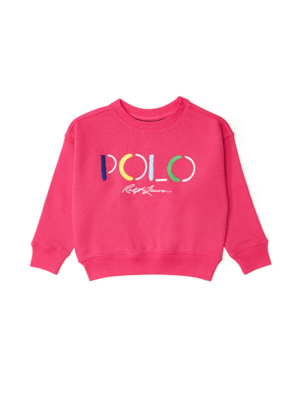 

Розовый свитшот для девочек с вышитым логотипом Polo Ralph Lauren