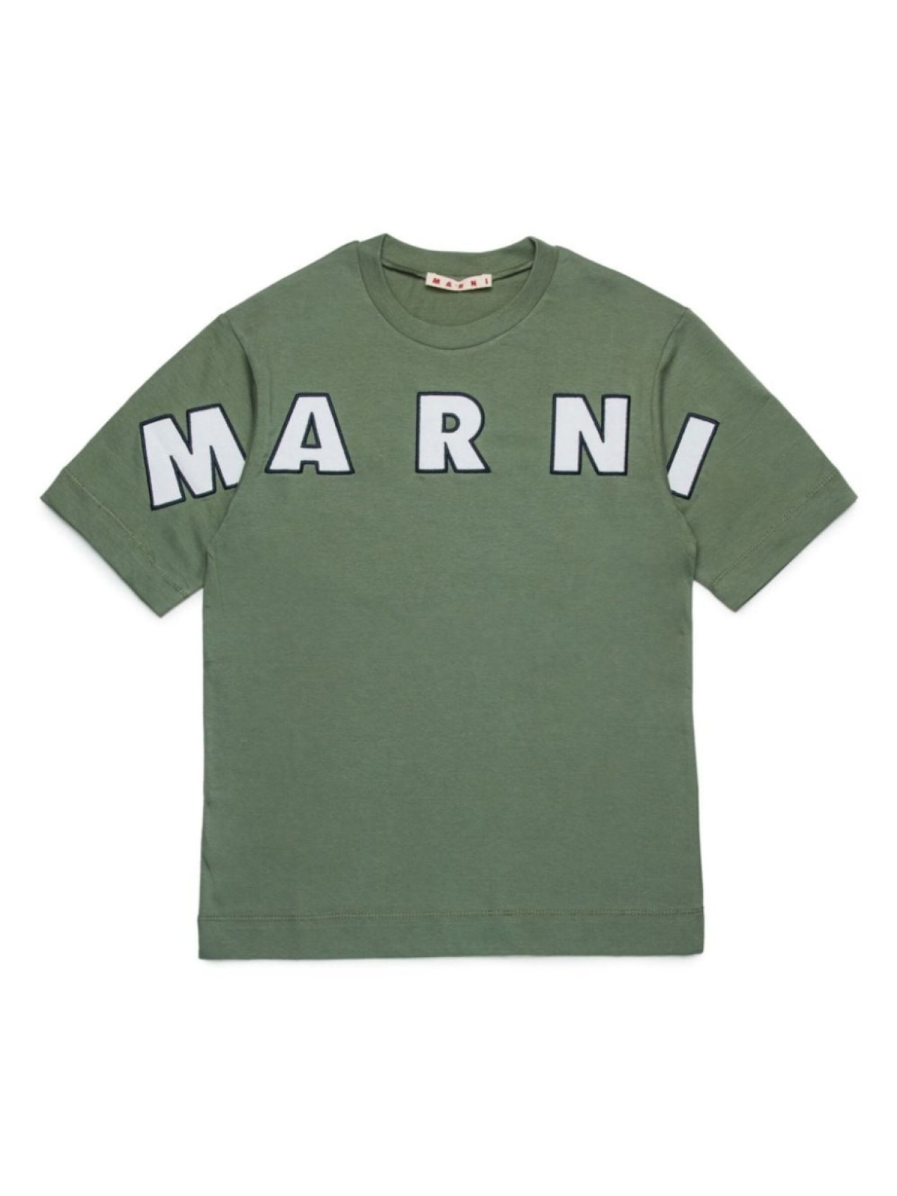 

Marni Kids футболка с вышитым логотипом, зеленый