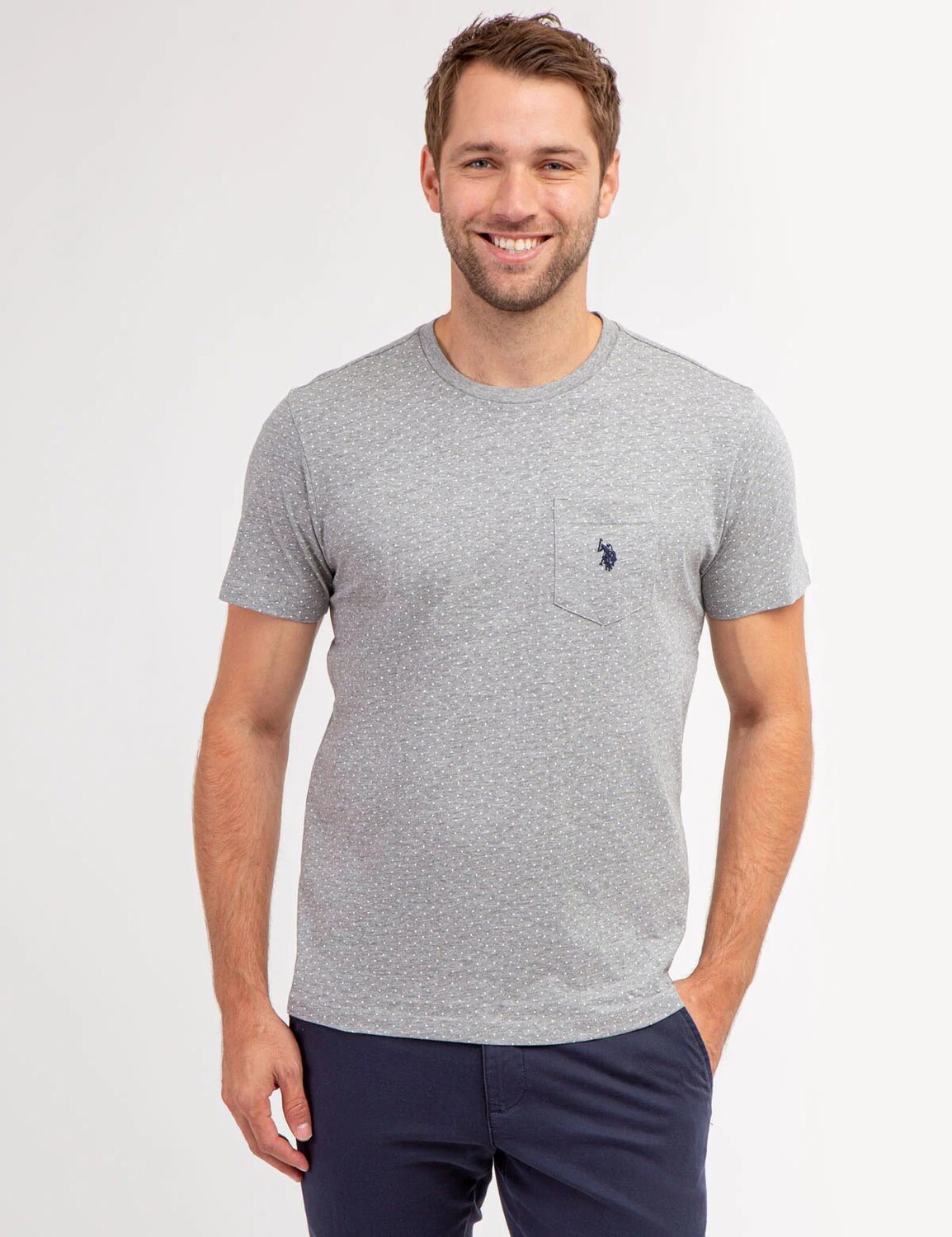 

Футболка в горошек U.S. Polo Assn., серый