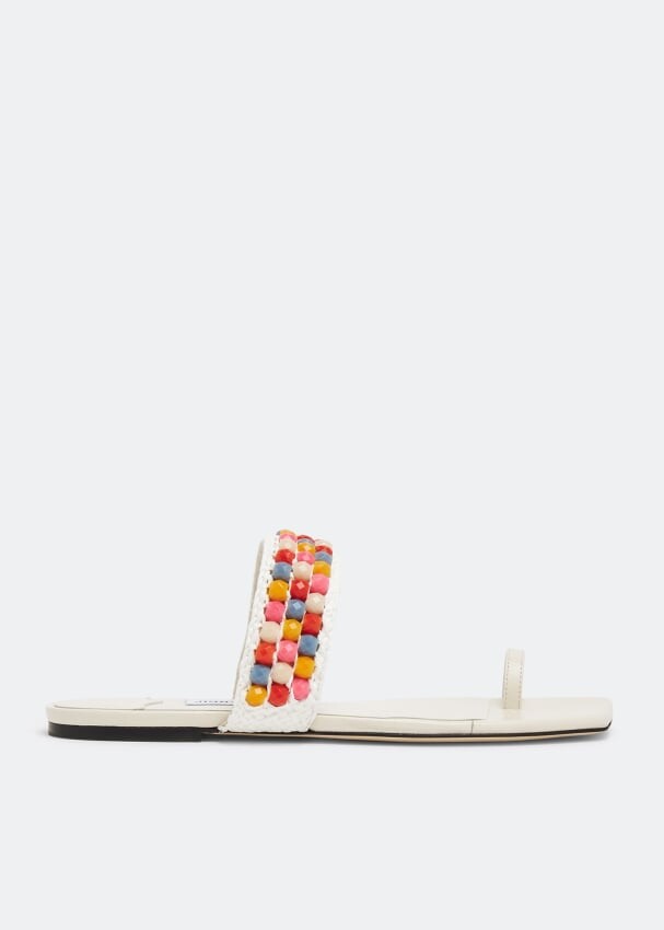

Сандалии JIMMY CHOO Amoure flat sandals, белый
