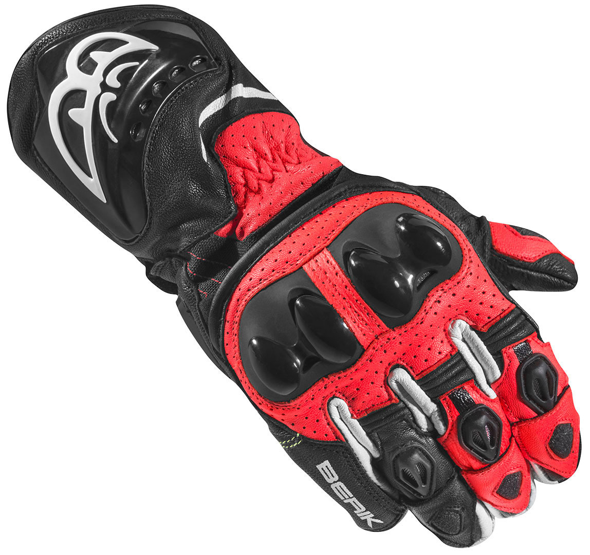 Мотоциклетные перчатки Berik Spa Evo с длинными манжетами, черный/красный мотоциклетные перчатки spa evo berik черный