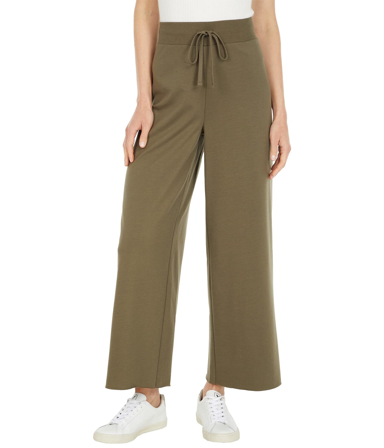 

Брюки NYDJ, Drawstring French Terry Wide Leg Pants, Коричневый