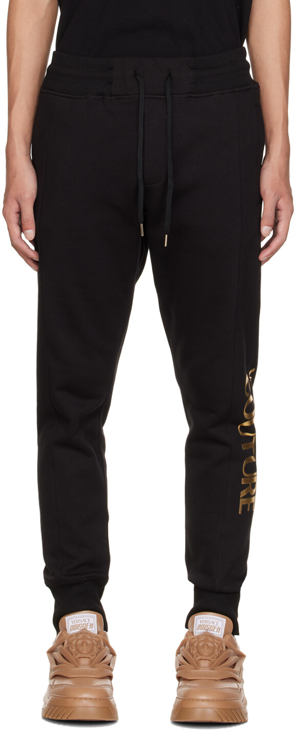 

Черные зауженные к низу брюки для отдыха Versace Jeans Couture, Черный