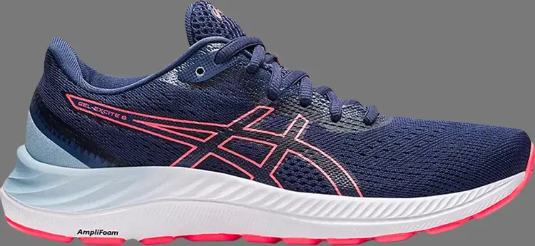 

Кроссовки wmns gel excite 8 wide 'thunder blue blazing coral' Asics, синий