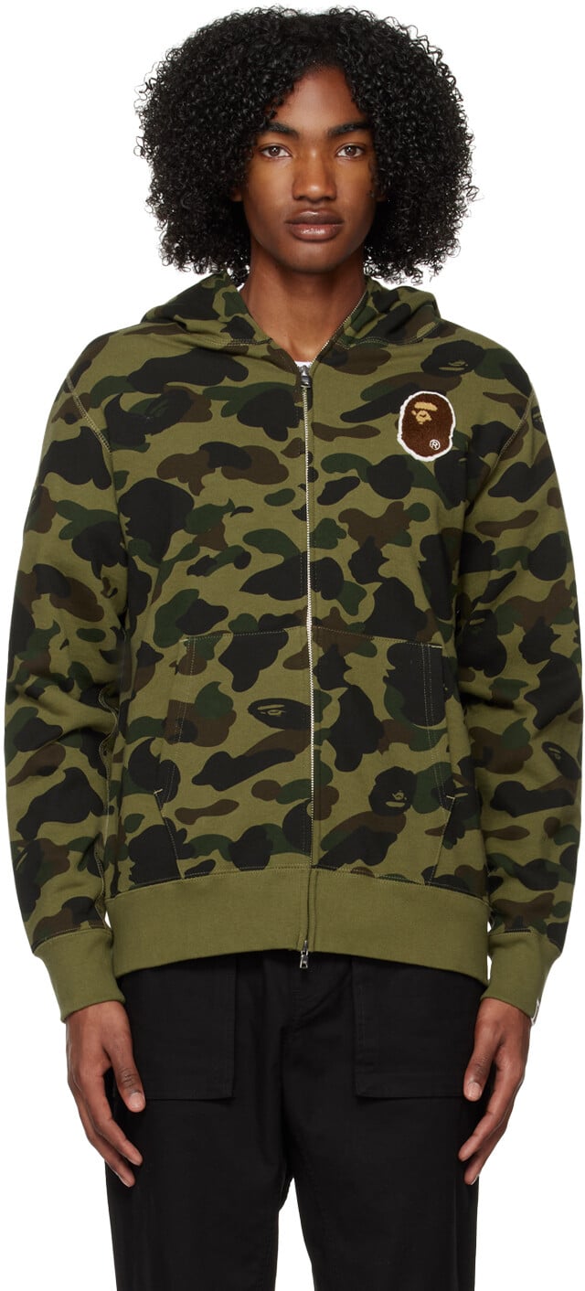 

Толстовка с капюшоном цвета хаки 1st Camo Ape Head BAPE