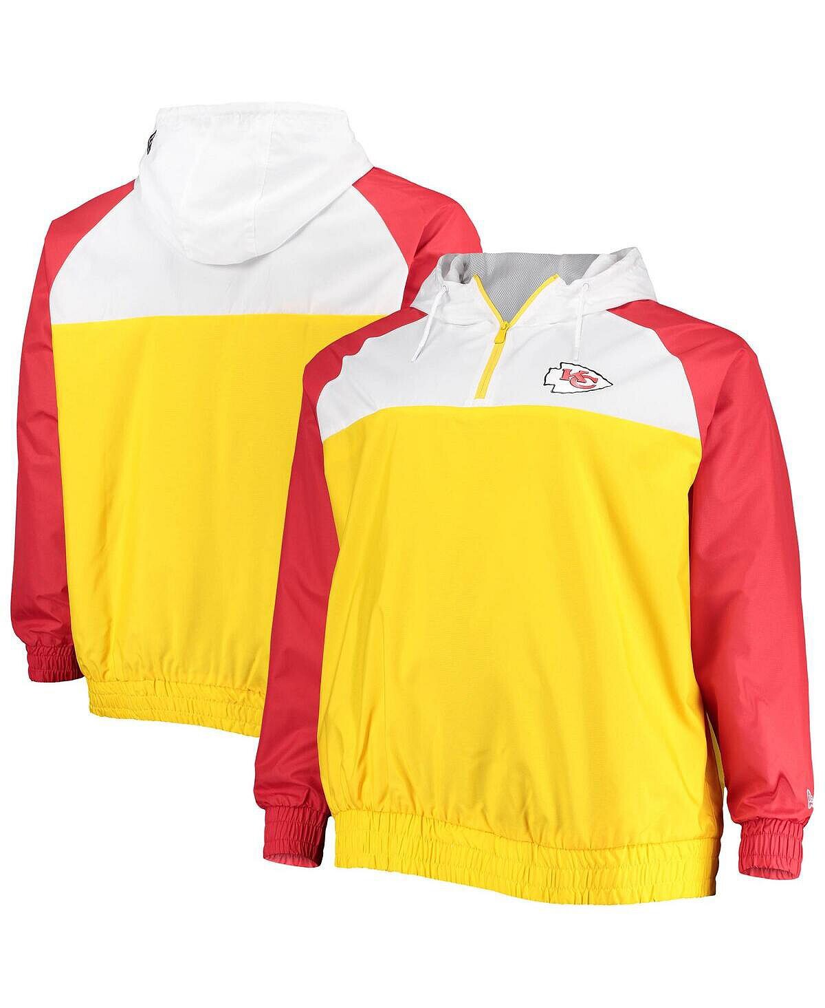 

Мужская золотисто-красная худи с капюшоном kansas city chiefs big and tall league raglan с молнией на четверть New Era, мульти