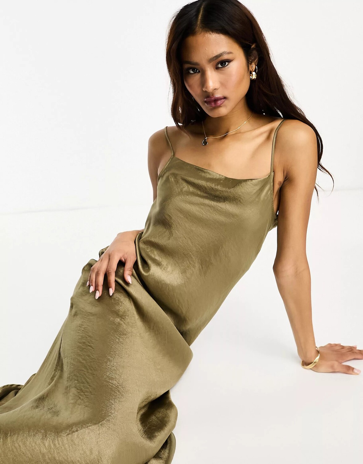 

Платье Selected Femme Satin Slip, золотистый, Желтый