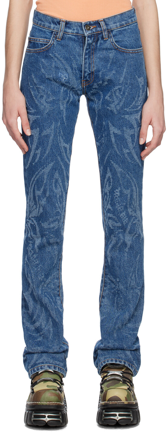 

Джинсы SSENSE Exclusive Blue Laser Butterfly MadeMe