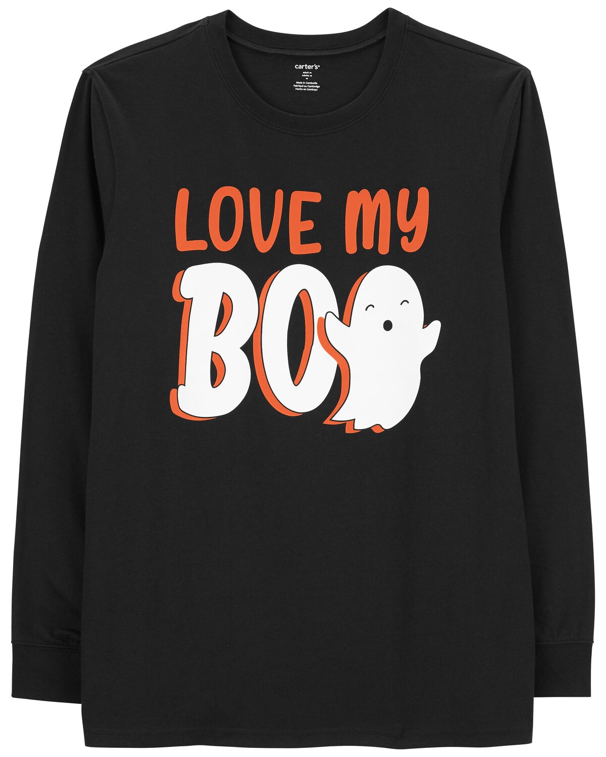 

Kid Love My Boo Хеллоуинская футболка из джерси Carter's, черный