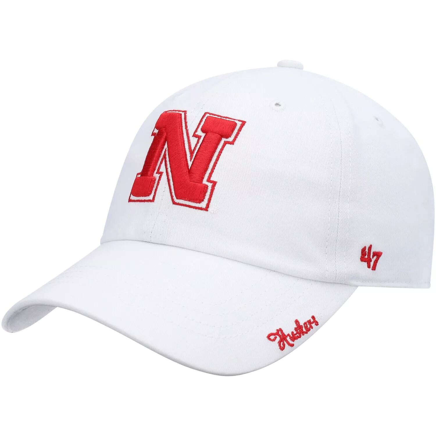 

Женская белая регулируемая шляпа с логотипом Nebraska Huskers Miata '47