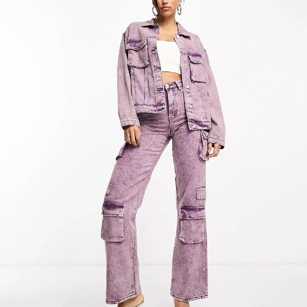 

Джинсовая куртка Kyo The Brand Denim Metallic Pocket Detail, сиреневый, Фиолетовый
