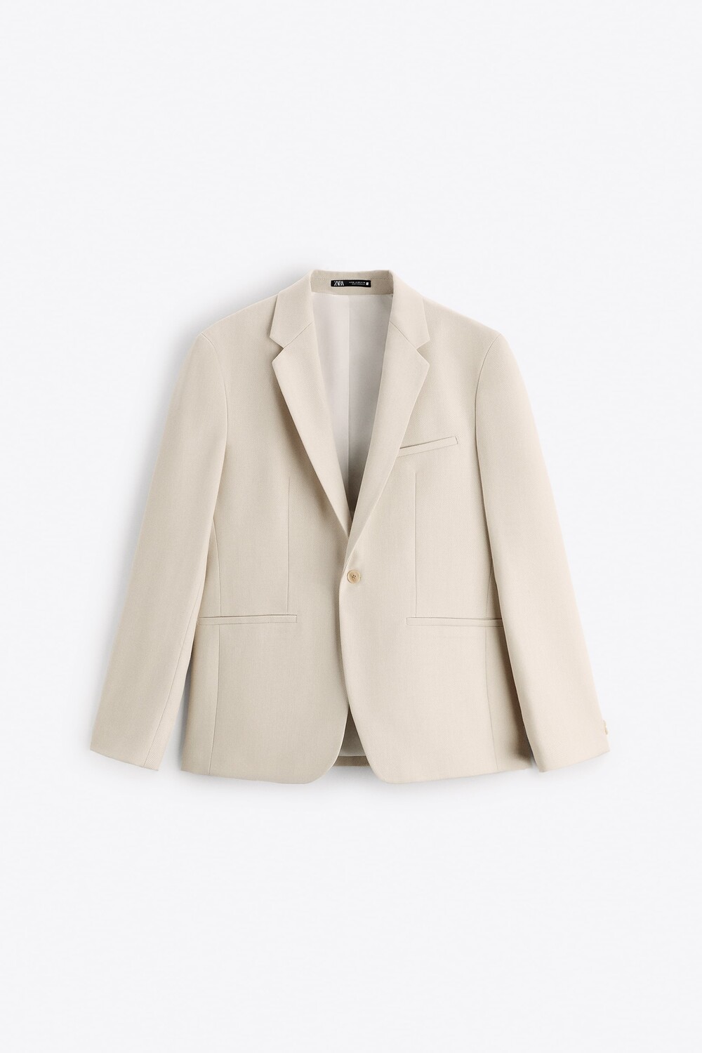 

Пиджак Zara Textured Suit, светло-бежевый