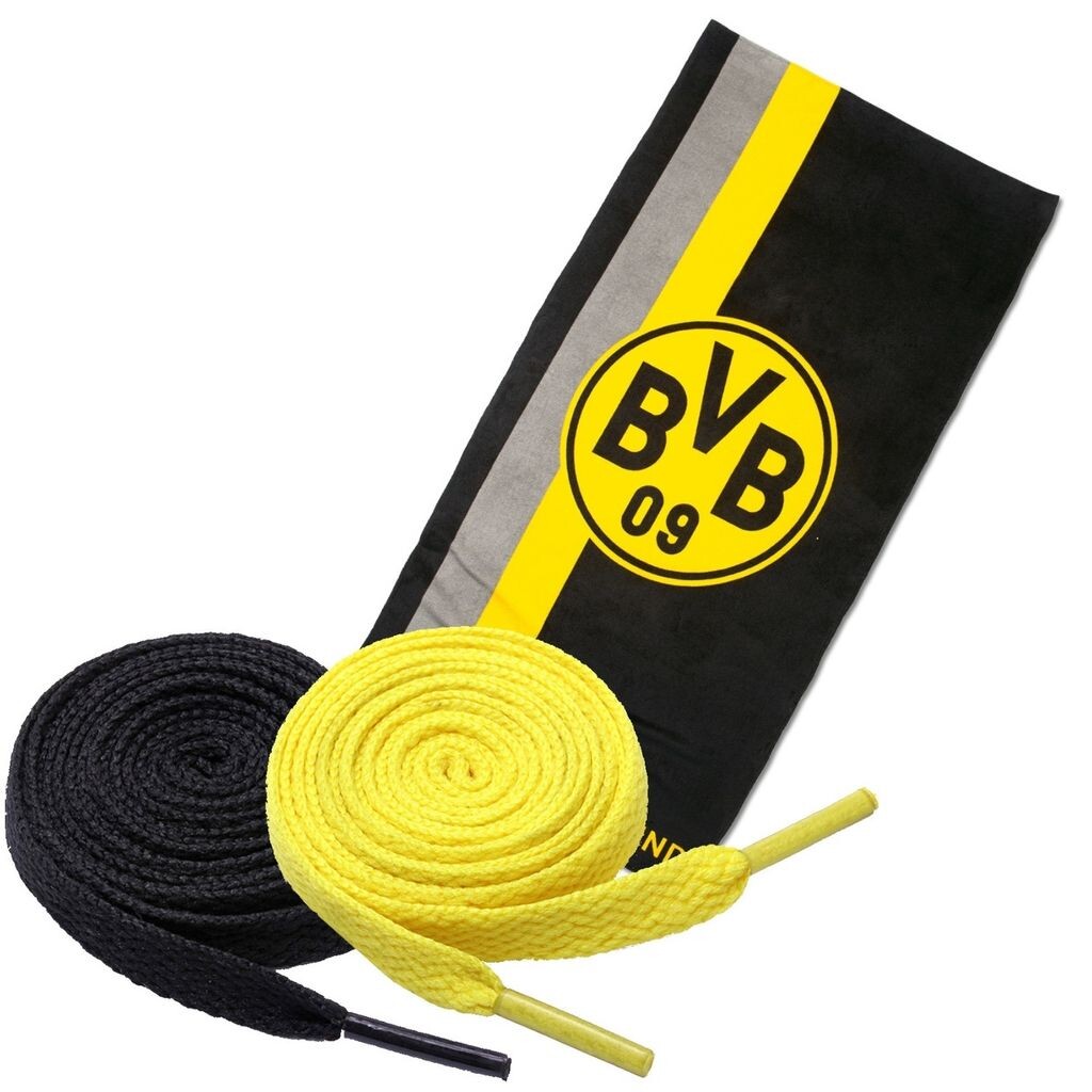 

Банное полотенце Borussia Dortmund BVB с логотипом в полоску + 2 пары шнурков для обуви 2# 5#, черный