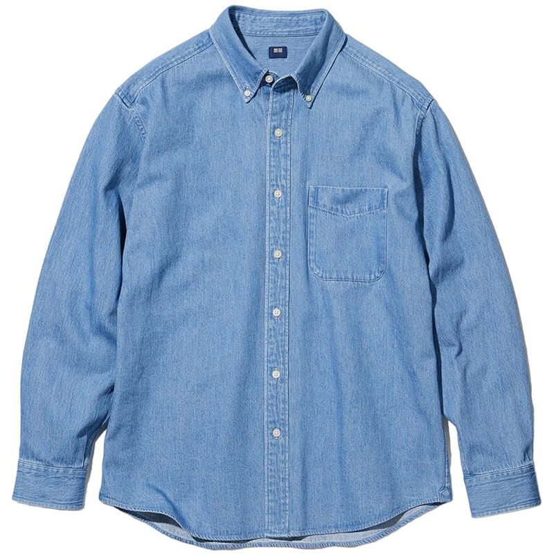 

Рубашка джинсовая Uniqlo, голубой