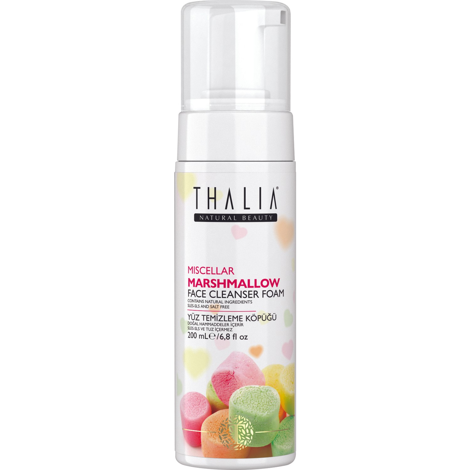 Очищающая пенка Thalia & Miselar Marshmallow для лица, 200 мл мицеллярный шампунь thalia natural beauty marshmallow 300 мл