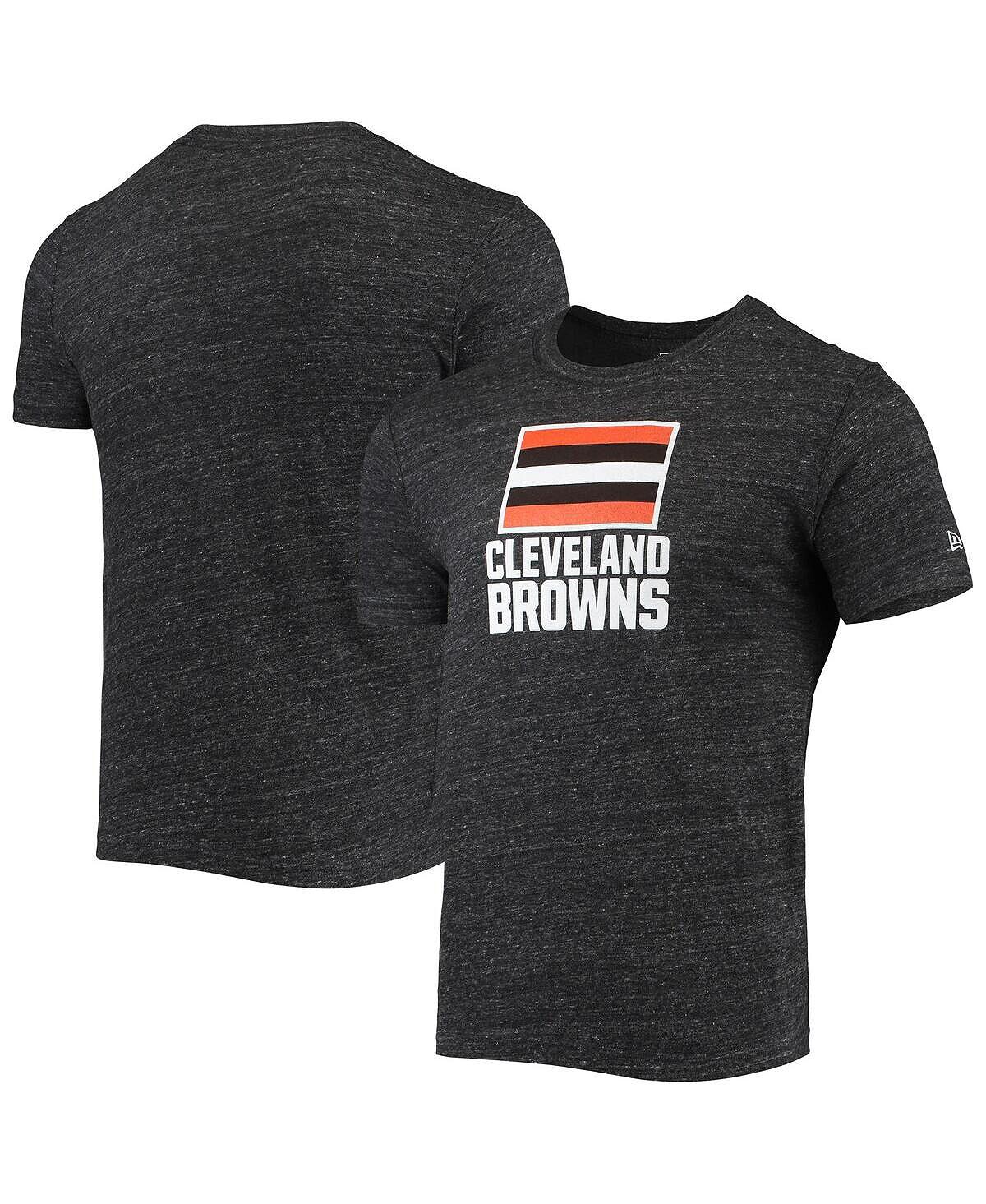 

Мужская меланжевая черная футболка cleveland browns с альтернативным логотипом tri-blend New Era, мульти