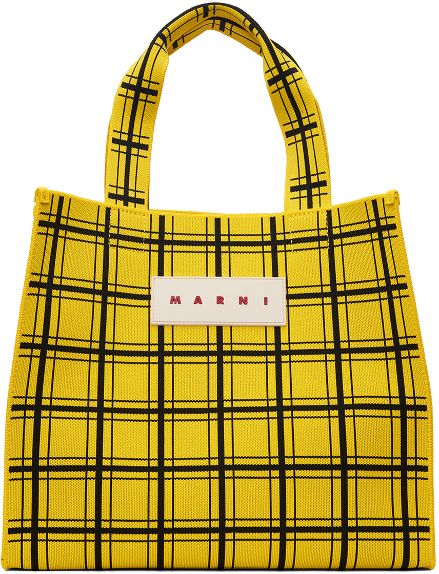 

Желтая сумка-тоут в клетку Marni