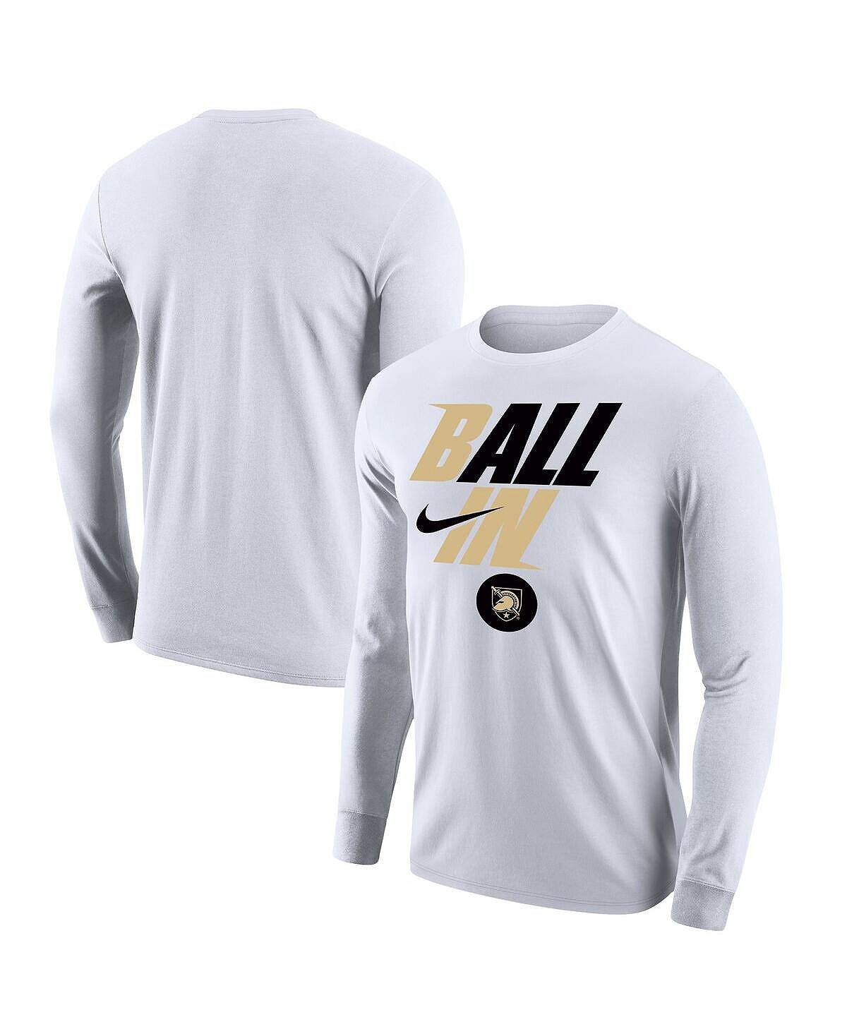 

Мужская футболка с длинным рукавом white army black knights legend bench Nike, белый