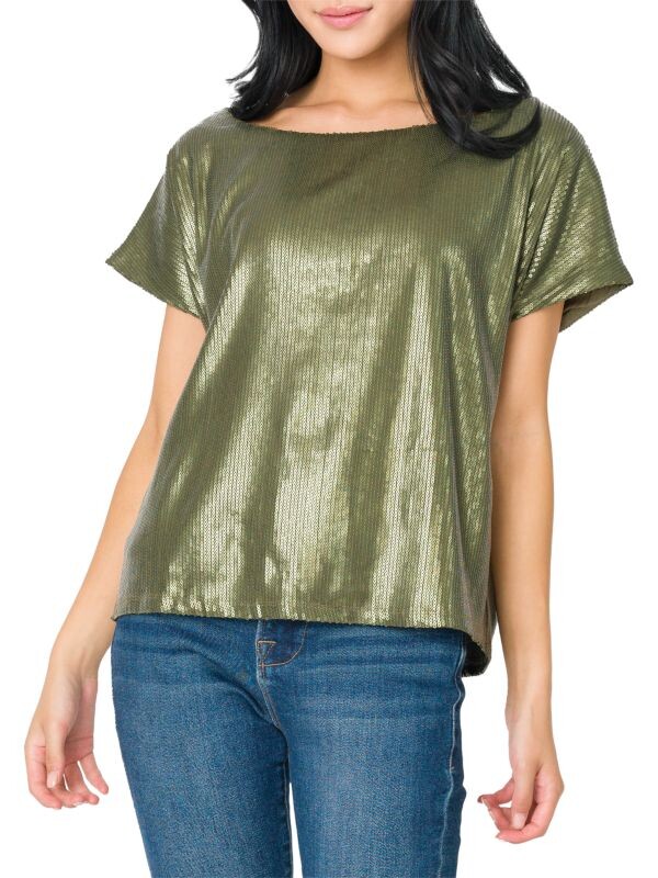 

Топ с пайетками и удлиненными рукавами gibsonlook Olive