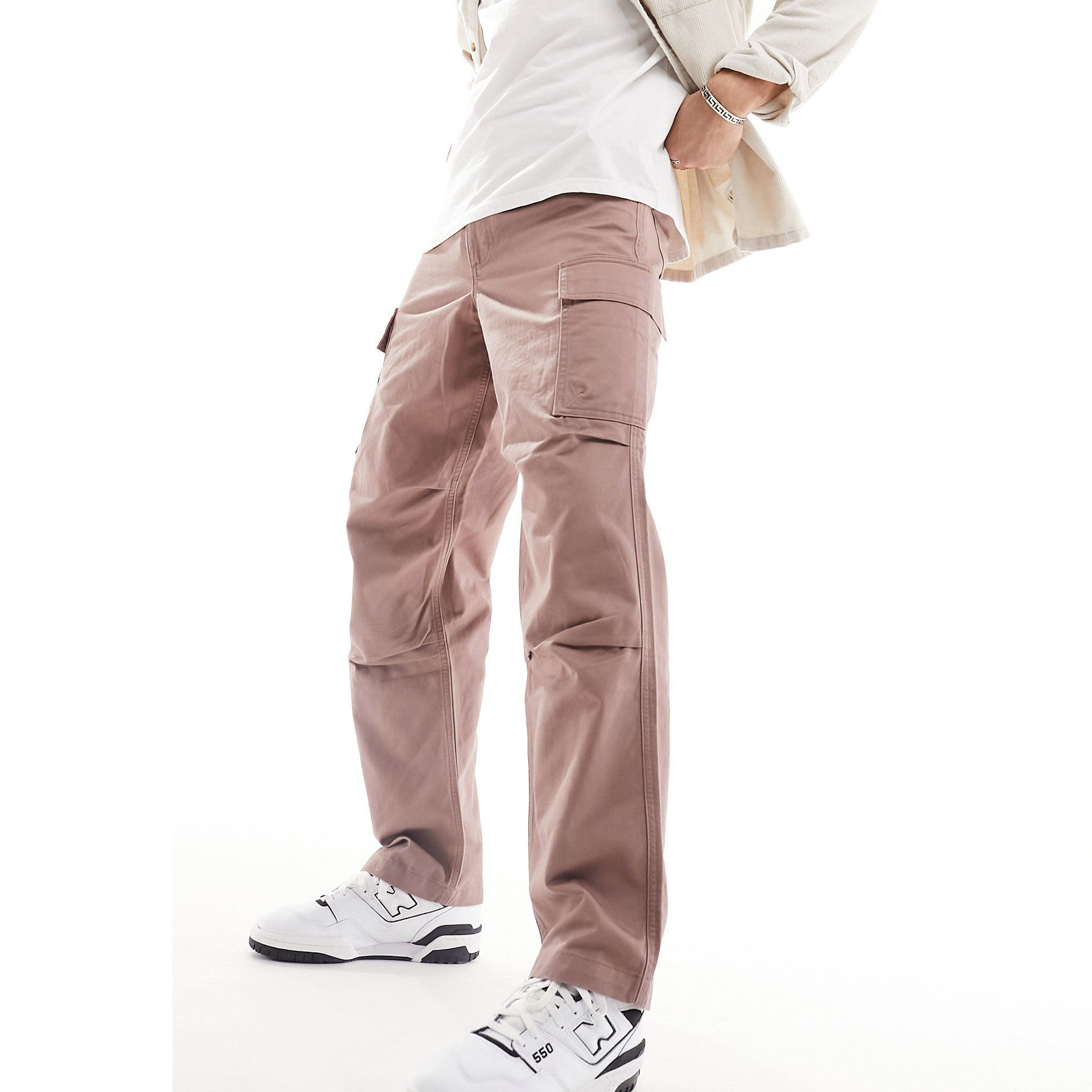 Брюки Asos Design Baggy Cargo, пыльно-розовый брюки asos красивые 38 размер