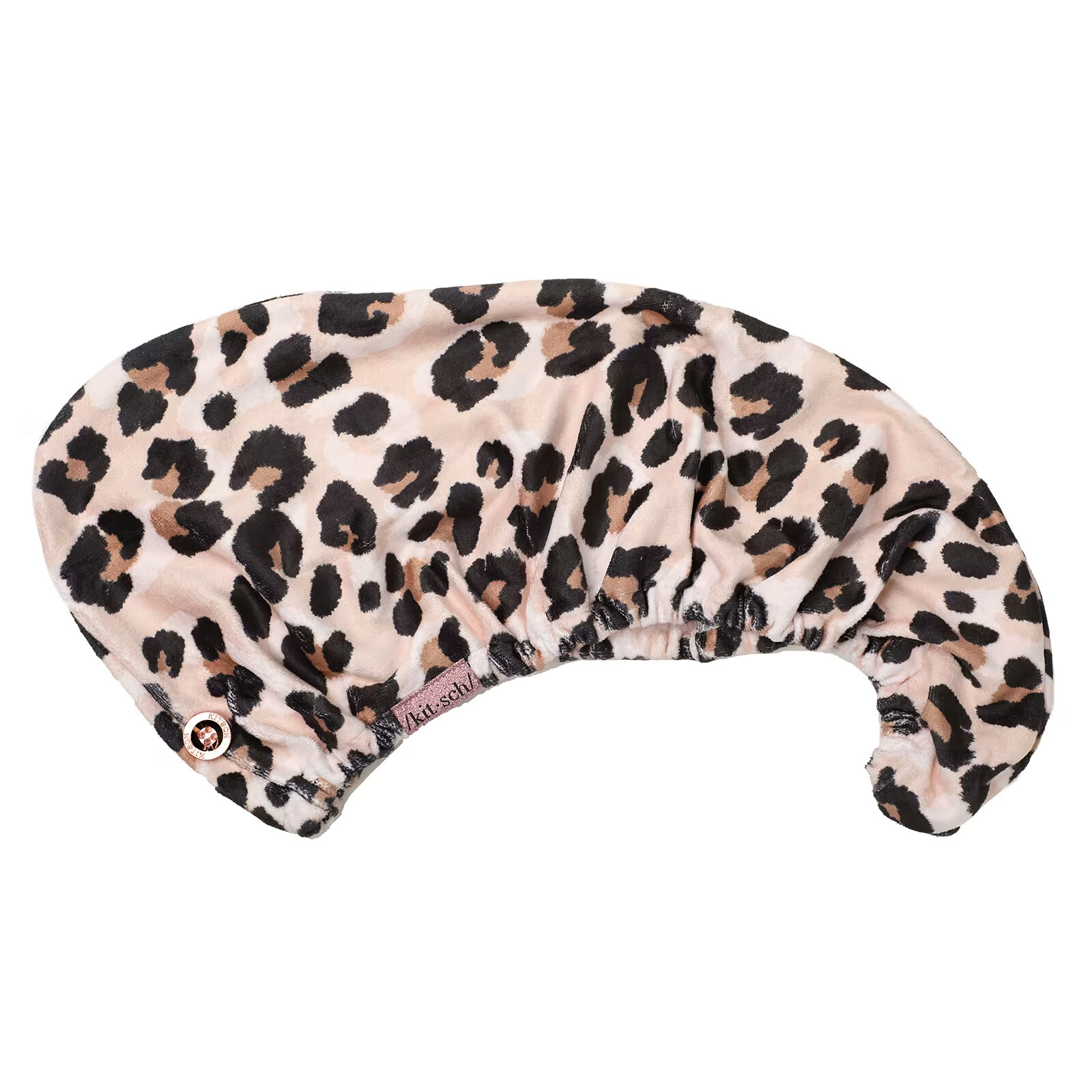 Kitsch, полотенце из микрофибры, сокращающее время сушки волос, с принтом «леопард», 1 шт.