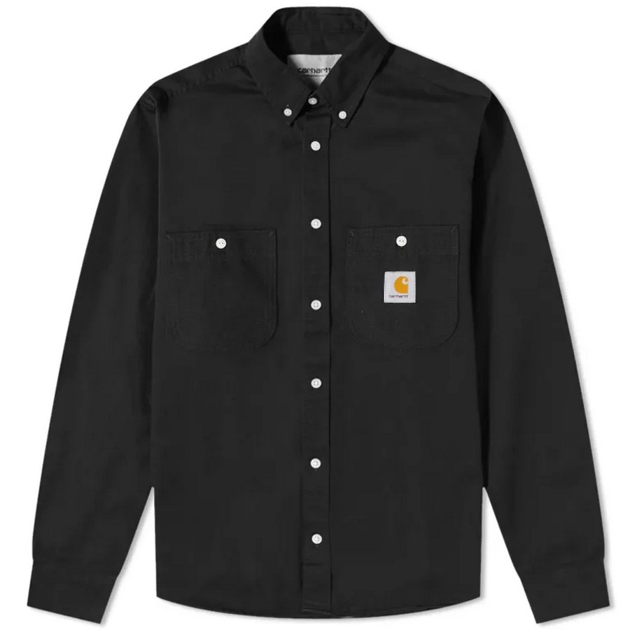Рубашка Carhartt WIP Clink, черный рубашка zara chambray синий