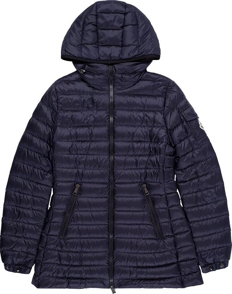 

Куртка Moncler Ments Full Zip Hooded Long Jacket Navy, синий