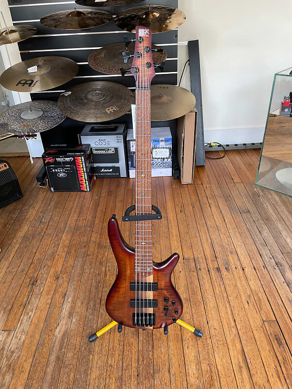 

Ibanez SR875 Пятиструнный бас *Open Box* Brown Topaz Burst Flat (UH-557) SR875 Five-String Bass *Open Box*