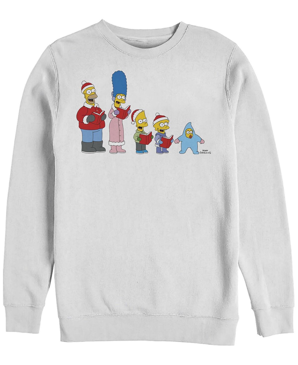 

Мужской флисовый пуловер the simpsons family carols crew Fifth Sun, белый