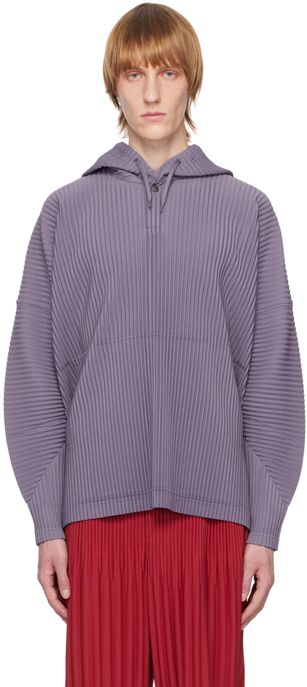 

Толстовка с капюшоном Purple Monthly Color February Homme Plissé Issey Miyake, Серый