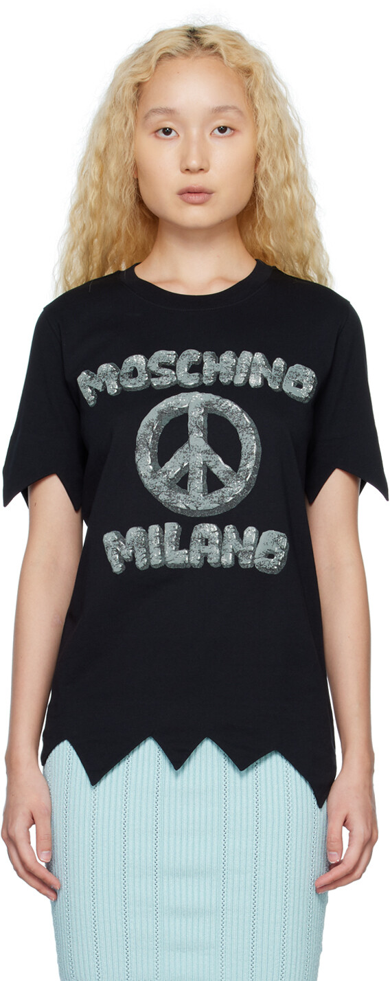 

Черная футболка Flinstones Edition Peace Moschino