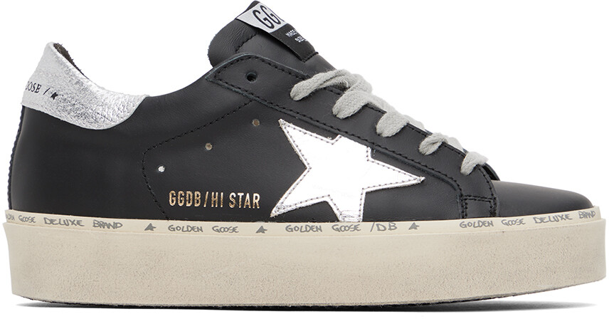 

Черно-серебристые классические кроссовки Hi Star Golden Goose