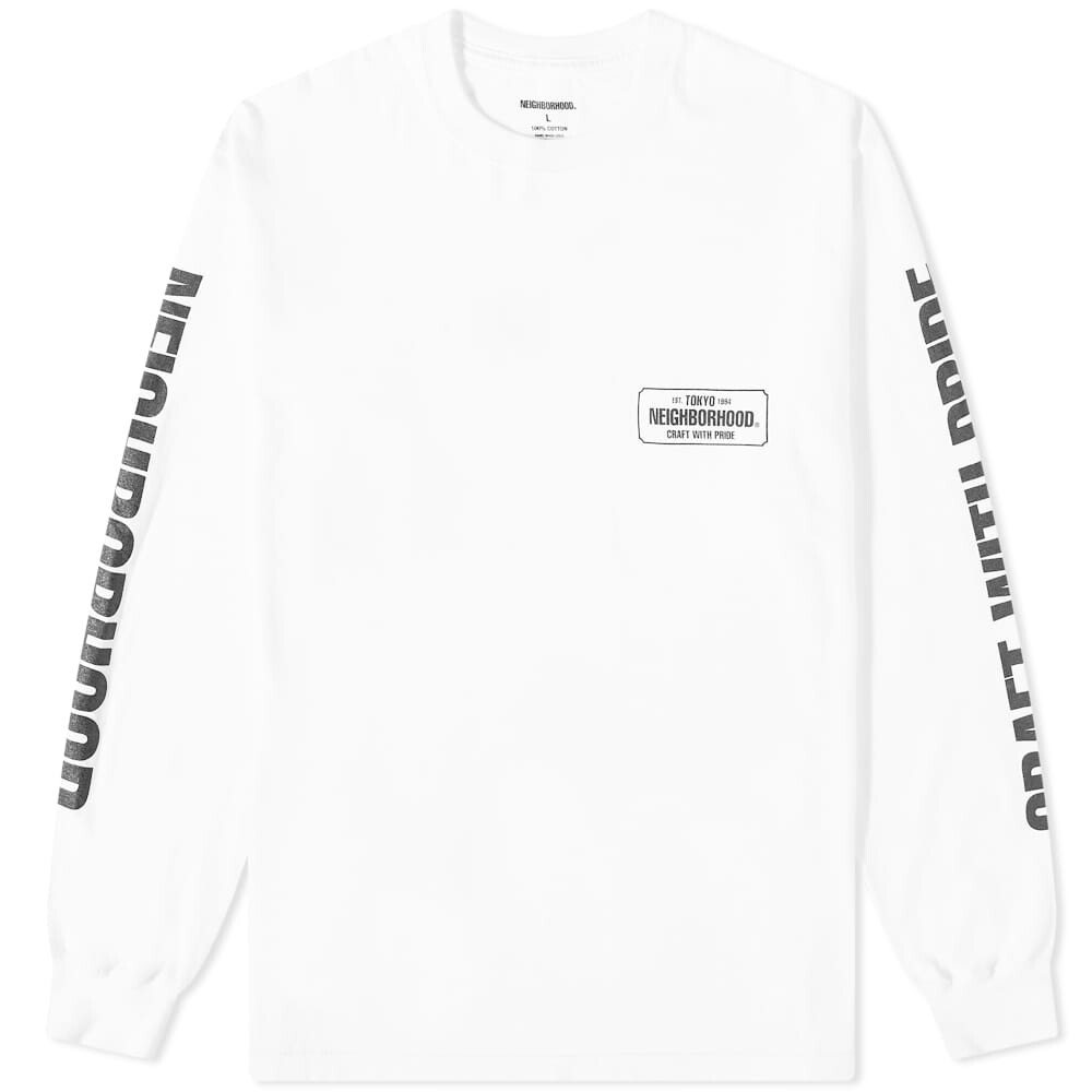 

Футболка Neighborhood Long Sleeve NH-1 Tee, Белый